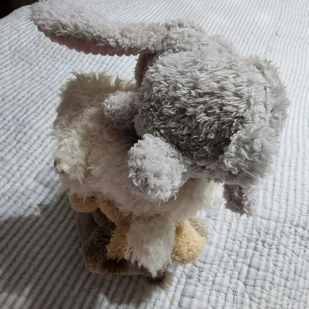 Walgreens Stacked Animal Plush Bunny Lamb Lion Elephant Crinkle Toy 296170